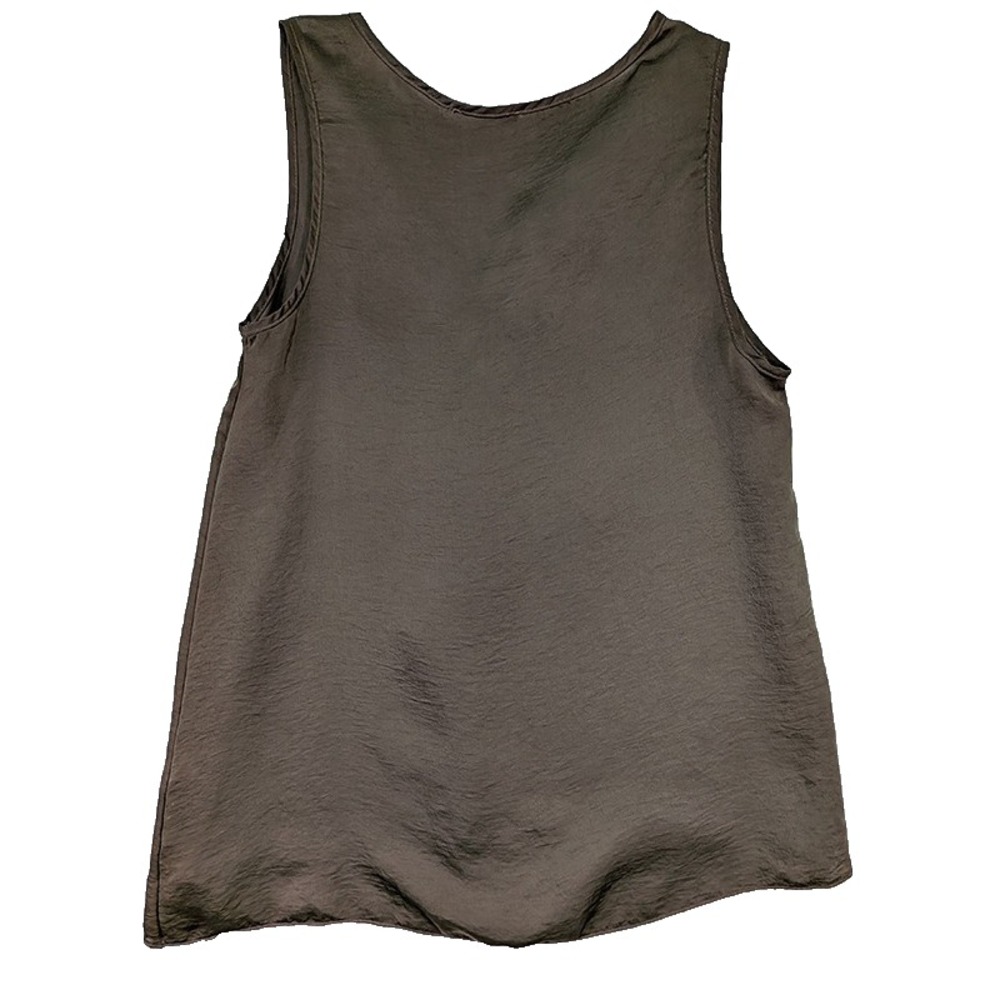Issi Cami Tank Top Womens M Brown Y2K Revival 90s Minimalist Waterfall Drape - Picture 2 of 8